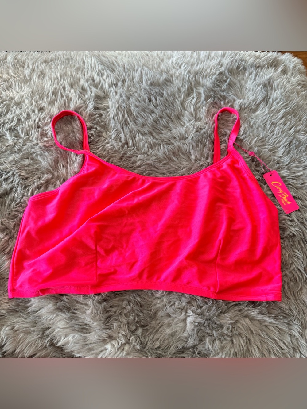 Curvy Beach acid coral scoop top 3x